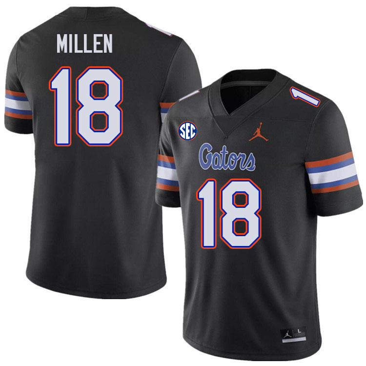 Men #18 Clay Millen Florida Gators College Football Jerseys Stitched-Black